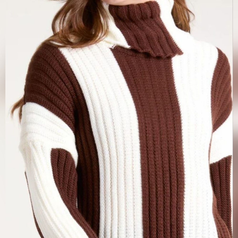 Colorblock Turtle Neck Sweater - Picture 3 of 7